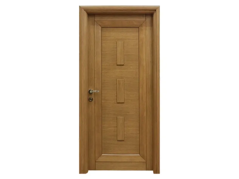 MA0015 oak solid wood door with three raised vertical blocks