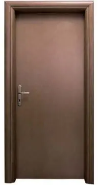 Flush veneered door L-16 in dark brown veneer with rounded architraves